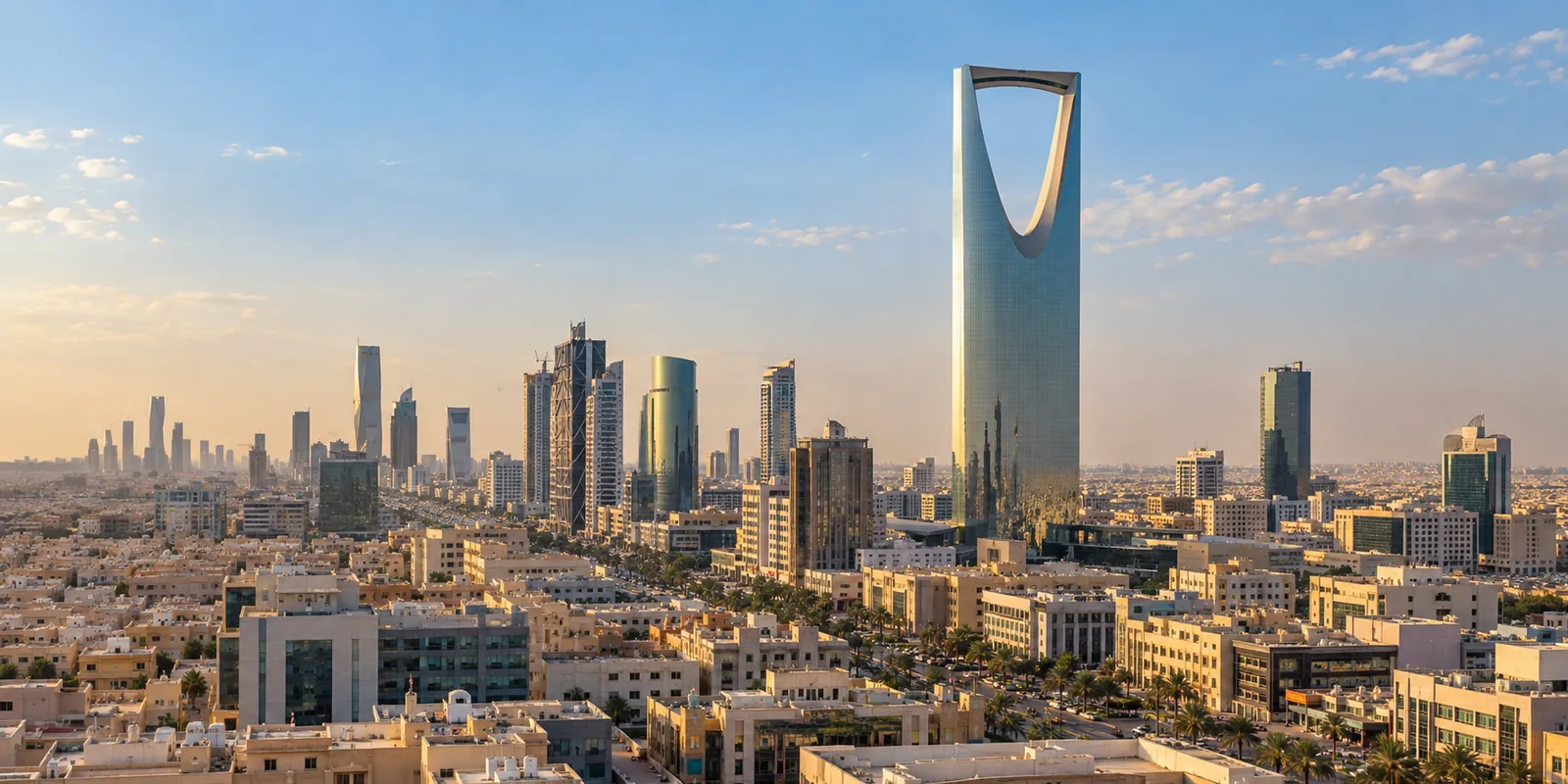 Generated Riyadh skyline in warm daylight